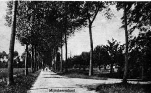 Hoflaan rond 1915. Rechts ingang huidige Beukenhof